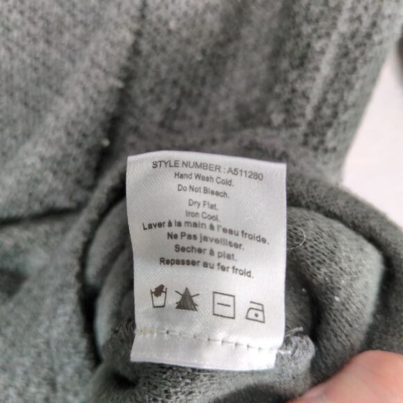 One September Anthropologie Gray Knit Top Women's S Long Lace Sleeves, Back Trim - Picture 10 of 10